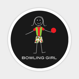 Funny Womens Bowling Illustration Magnet